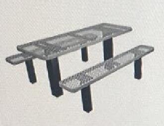 Permanent Expanded Metal Picnic Table