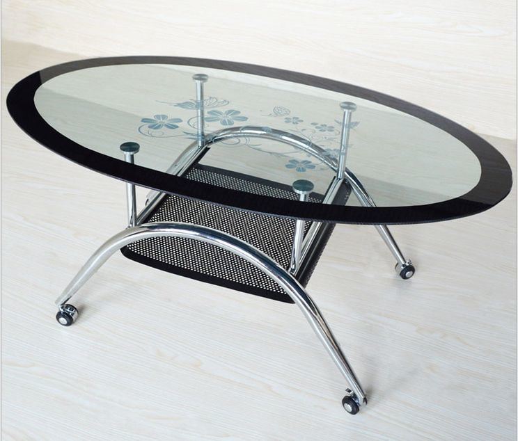 Wholesale Modern Oval Tempered Glass Coffee Table