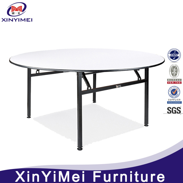 Round Plywood Foldable PVC Coated Hotel Dining Table
