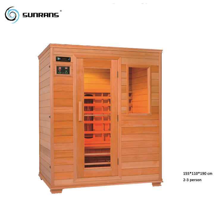 Sunrans Outdoor Sauna 2 Person Ozone Far Infrared Hemlock Wood