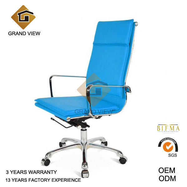 Blue Leather High Quality Ergonomic Office Chair (GV-OC-H305)