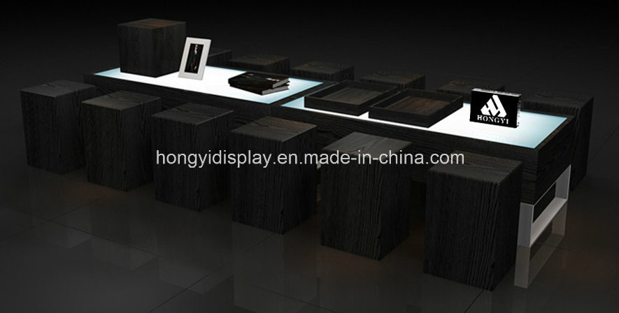 Fashion Display Table with Wooden Veneer, Wooden Desk