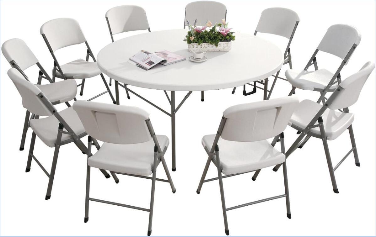 6FT/183cm High Quality Plastic Folding Round Dining Table