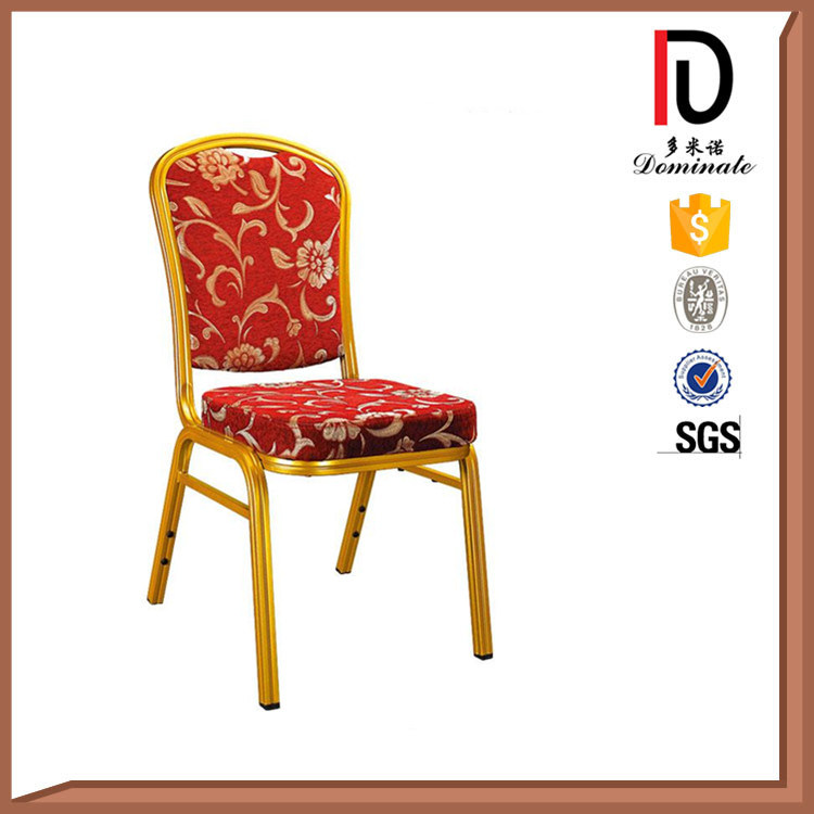 Square Back Gold Aluminium Chairs for Banquet Hall