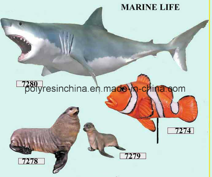 Fiber Glass Marine Life of Shark and Fish Crafts
