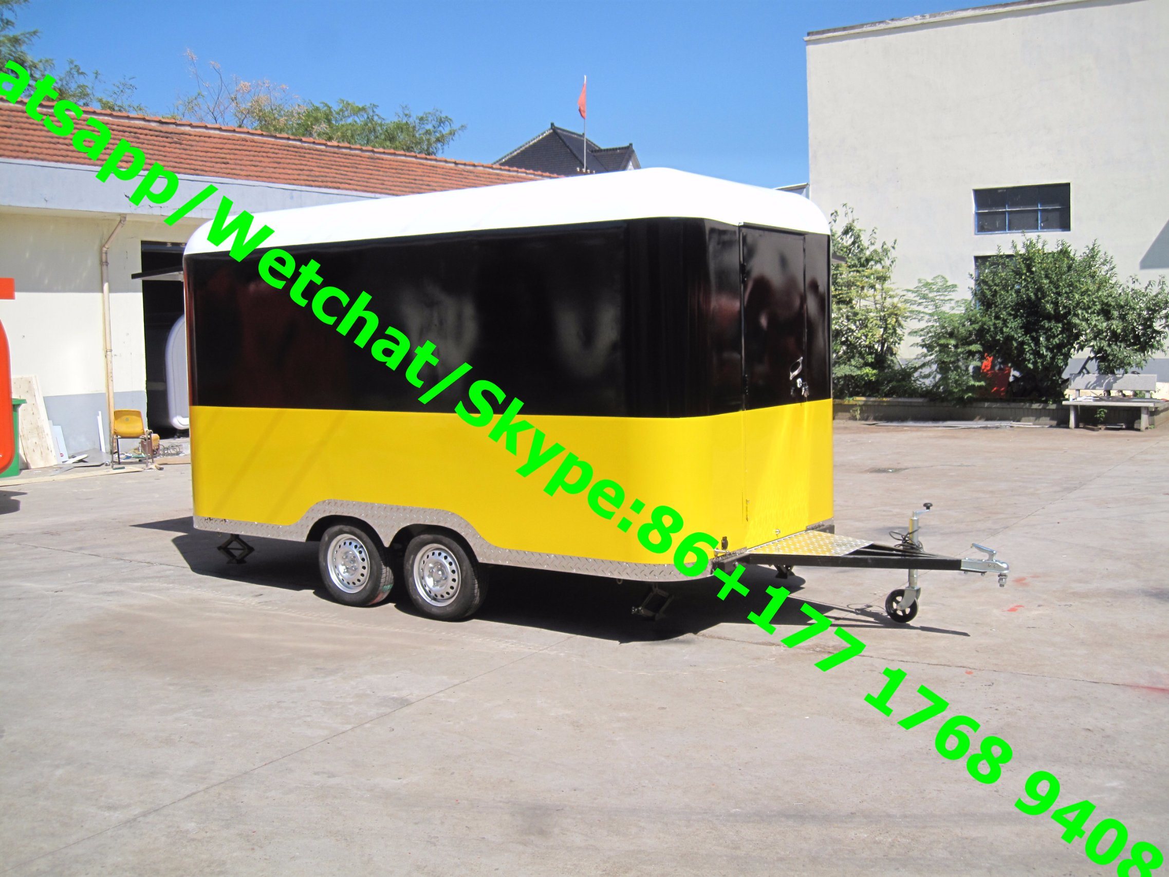 Customized 4m Full Stainless Steel Ice Cream Food Trailers, Modern Mobile Food Cart