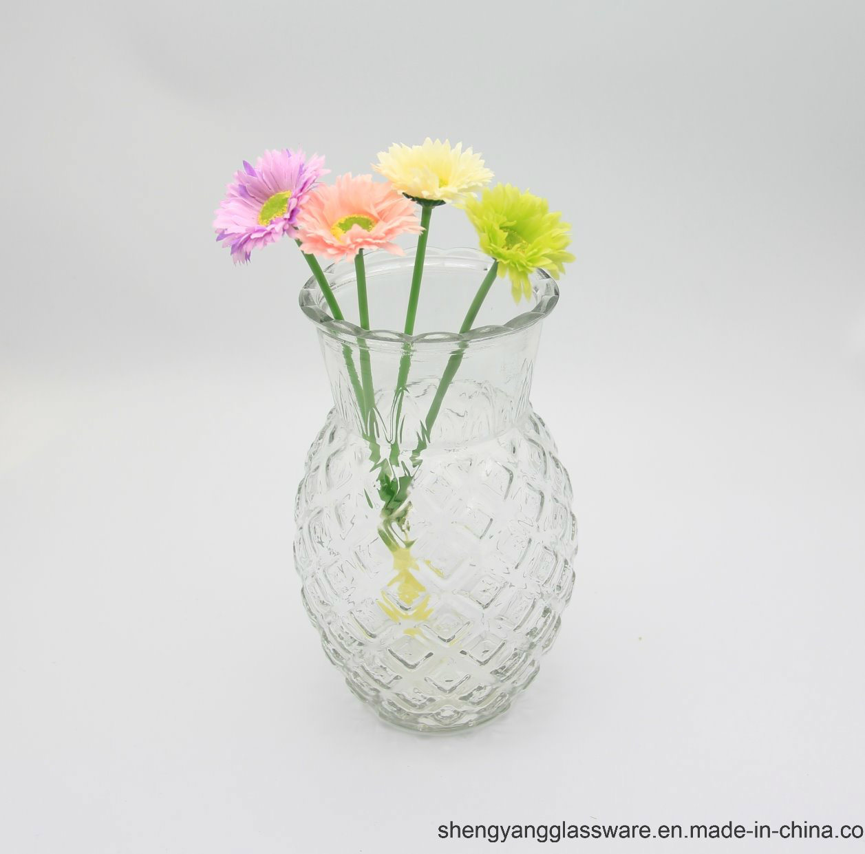 Hot Sell Pineapple Shape Glass Flower Vase/ Glass Vase for Home Decoration