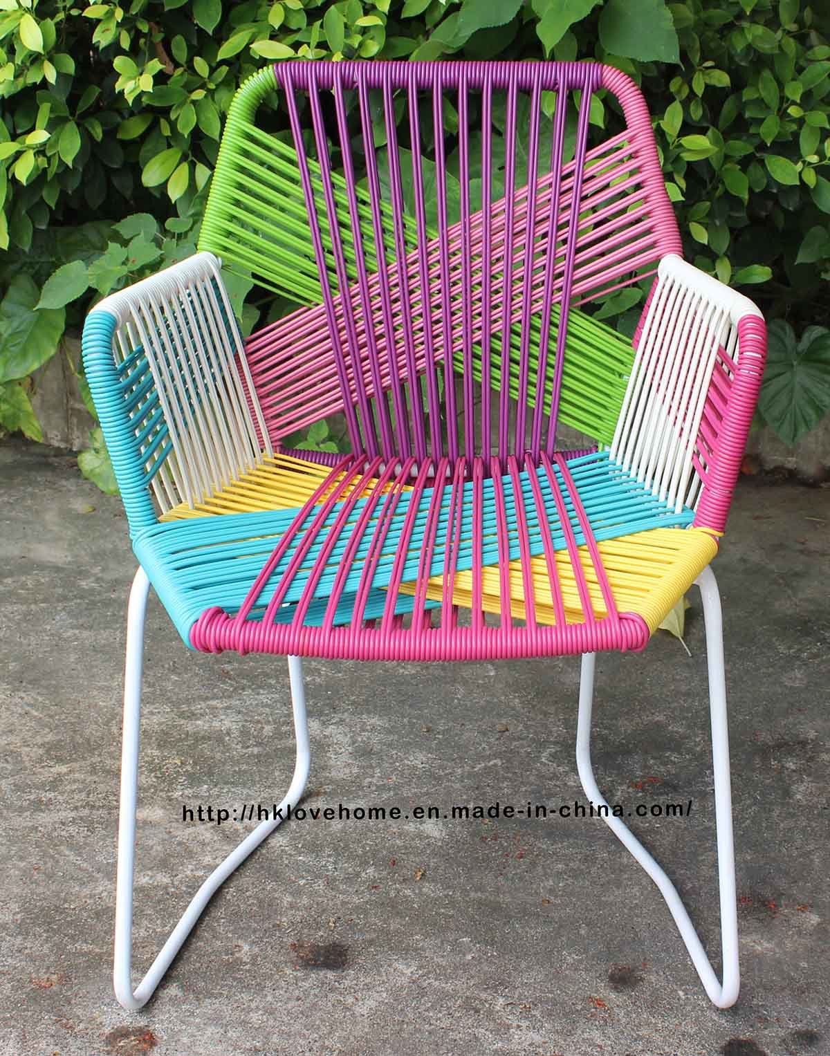 Morden Outdoor Indoor Leisure Steel Rattan Armchair Multicolor Tropicalia Chair