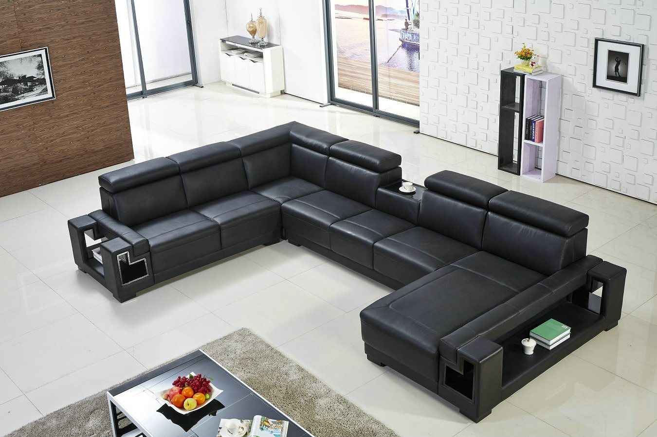 European Top Grain Modern Living Room Leather Sofa 1001