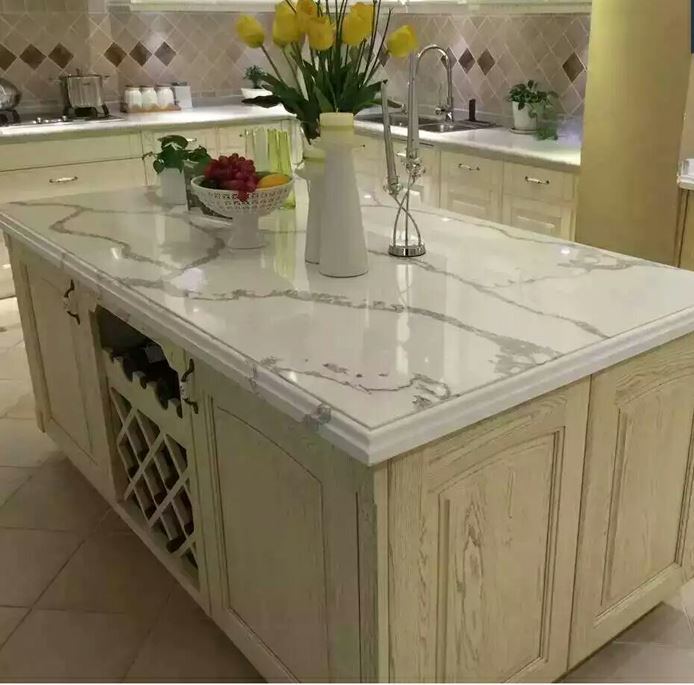 Countertop Material Engineered Artificial Crystal Quartz Stone for Kitchen Decoration