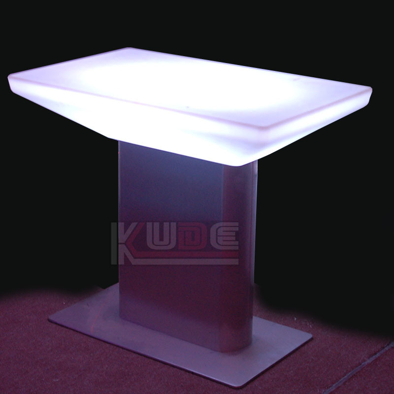 Table with Stainless Steel Base Glow Furnitures for Nightclub