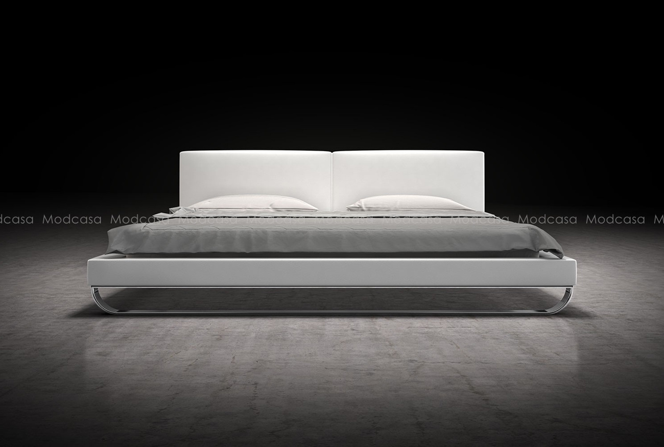 Concise Style Bedroom Full Leather Modern Ystad Bed