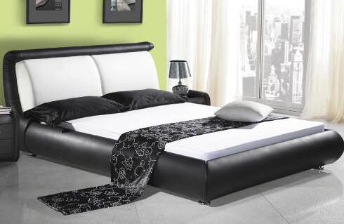 Queen Size Bedroom Furniture Leather Soft Wooden Bed