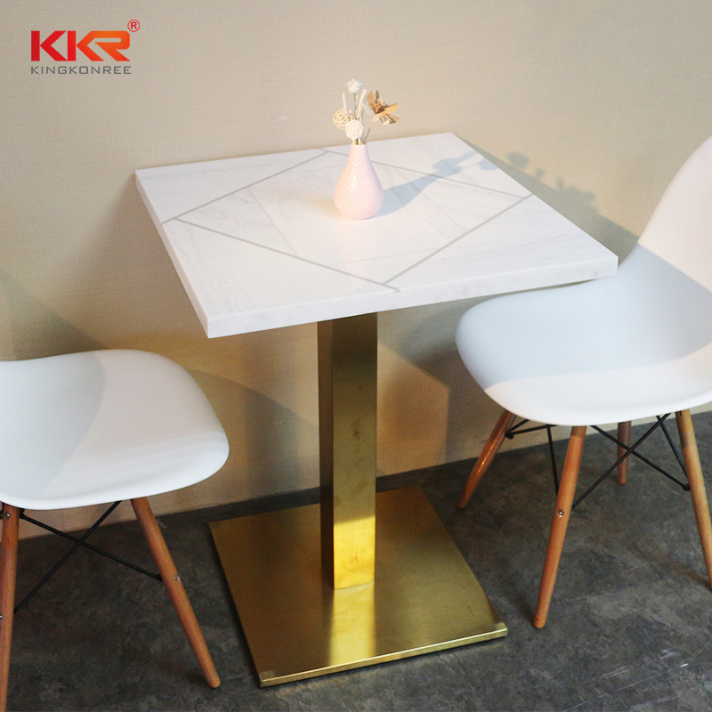 Two Colors High Round Solid Surface Stone Bar Table