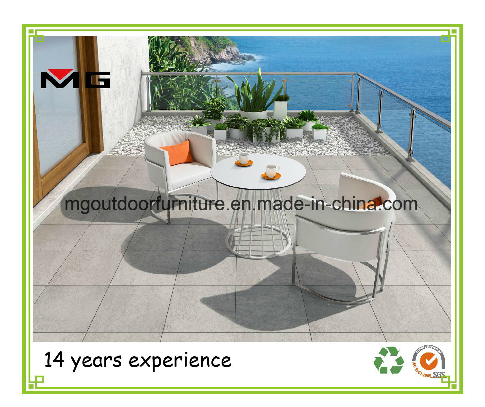 Outdoor Contract Chairs with Comfortable Cushions and Metal Legs