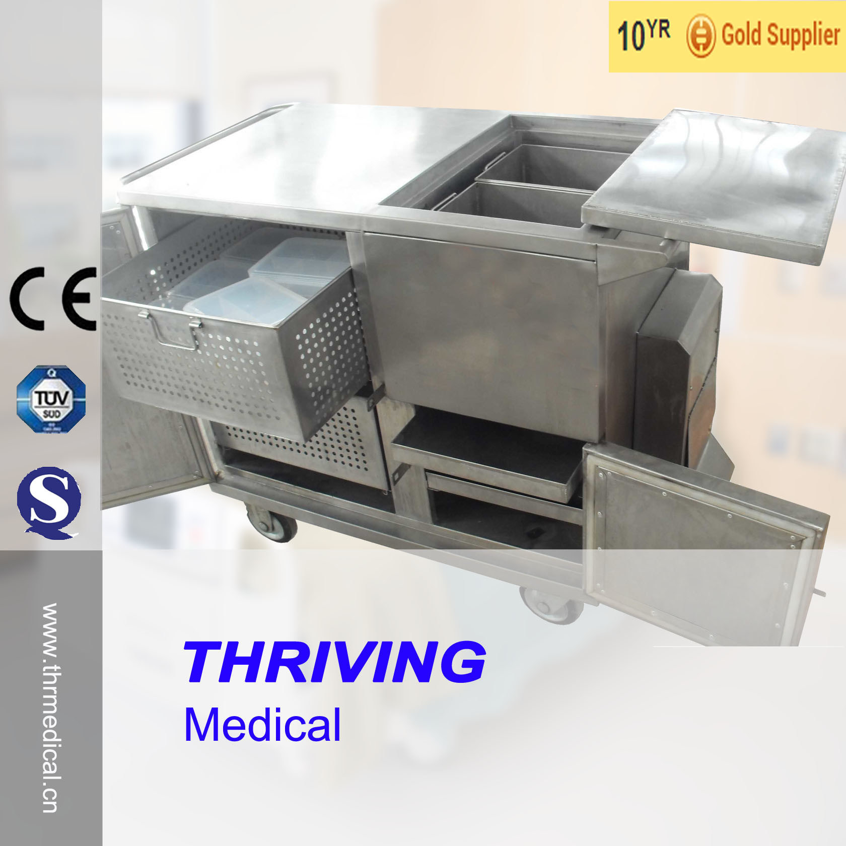 Thr-FC004 Stainless Steel Hospital Food Trolley