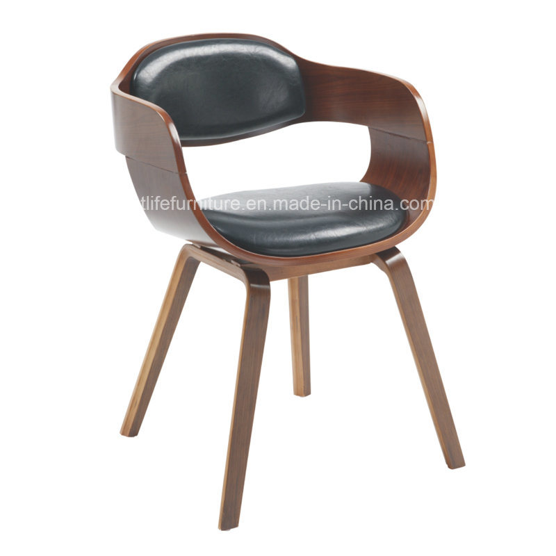 Faux Leather Bent Wooden Restaurant Chair