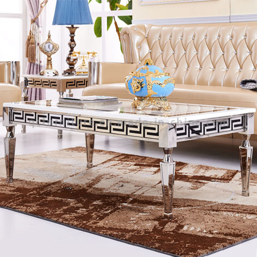 2016# Hot Selling Modern Marble Top Coffee Table with Metal Frame