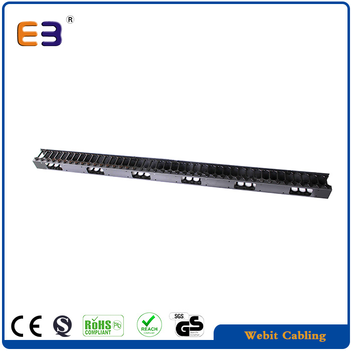 0u Installation Cable Manager Plastic Vertical Network Cable Wire Organizer for 19'' Data Cabinet