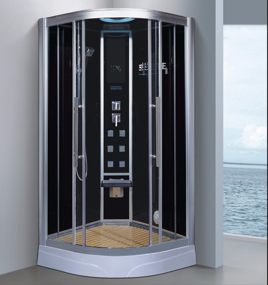 900mm Sector Steam Sauna with Shower for Single Person (AT-D0910)