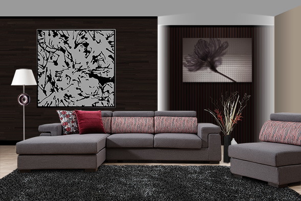 Queen Fabric Sleeper Corner Sofa for Living Room (SF1204)