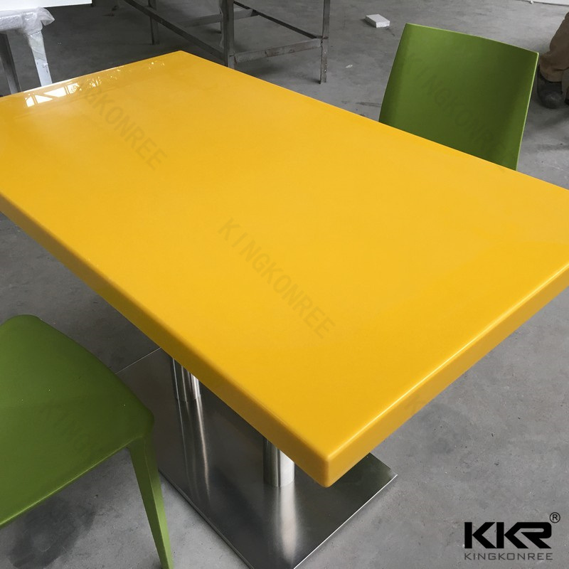 Yellow Colour Artificial Stone Rectangular Coffee Table