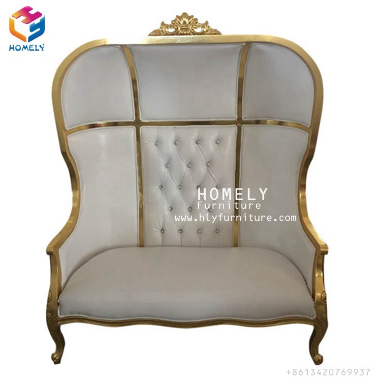 Wooden Bride and Groom Double King Throne Chair Love Seat
