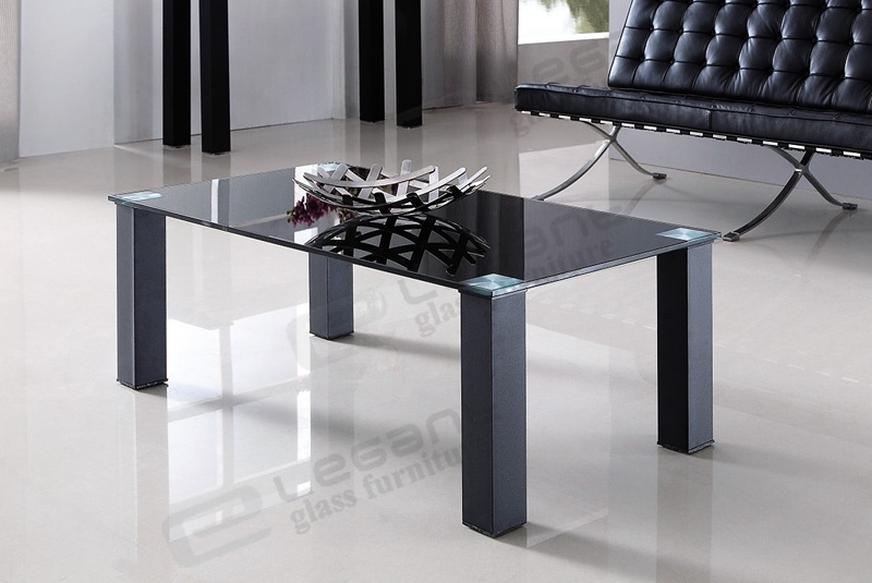 Black Paint Tempered Glass Center Table of Factory Price
