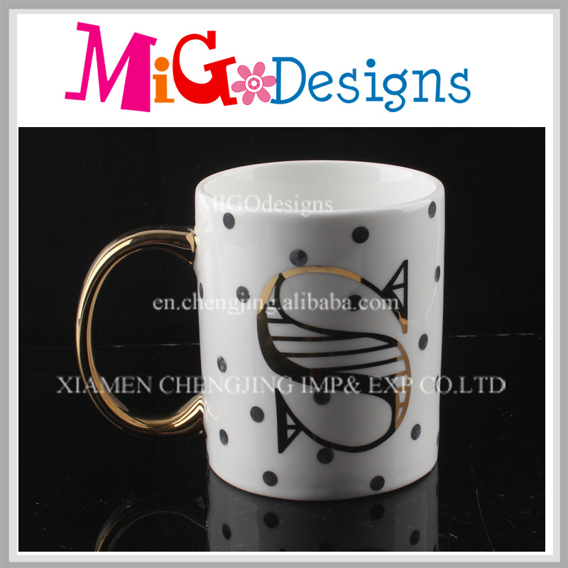 Ceramic Crafts with Gold Letters Printed Cups