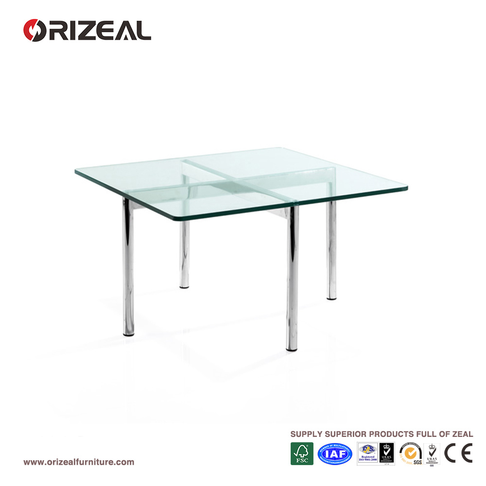 Orizeal Glass Square Coffee Table with Metal Legs (OZ-OTB003)