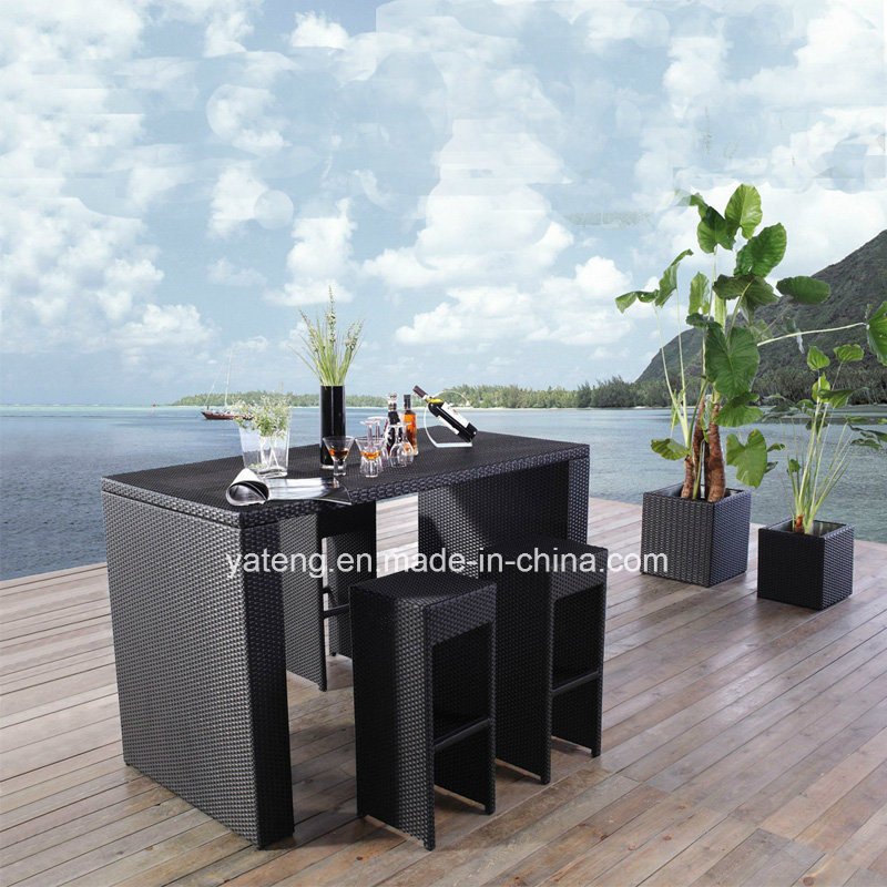 Popular Design Outdoor Garden Furniture UV-Resistant Rattan Bar Set by Chair &Table for 6-10person (YT172)