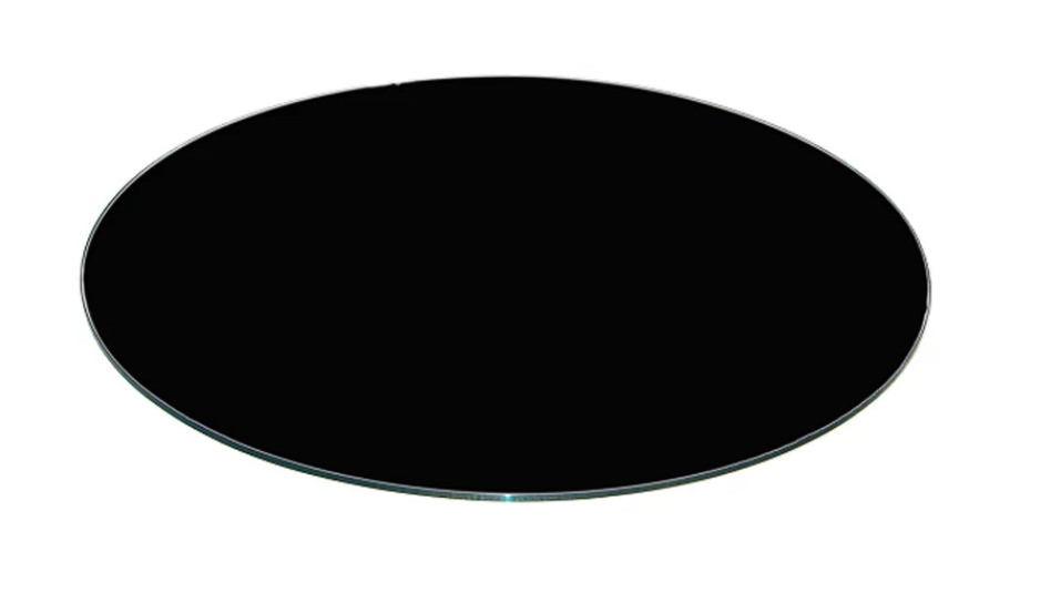 China Factory Round Flat Edge Tempered Black Back Painted Glass Table Top