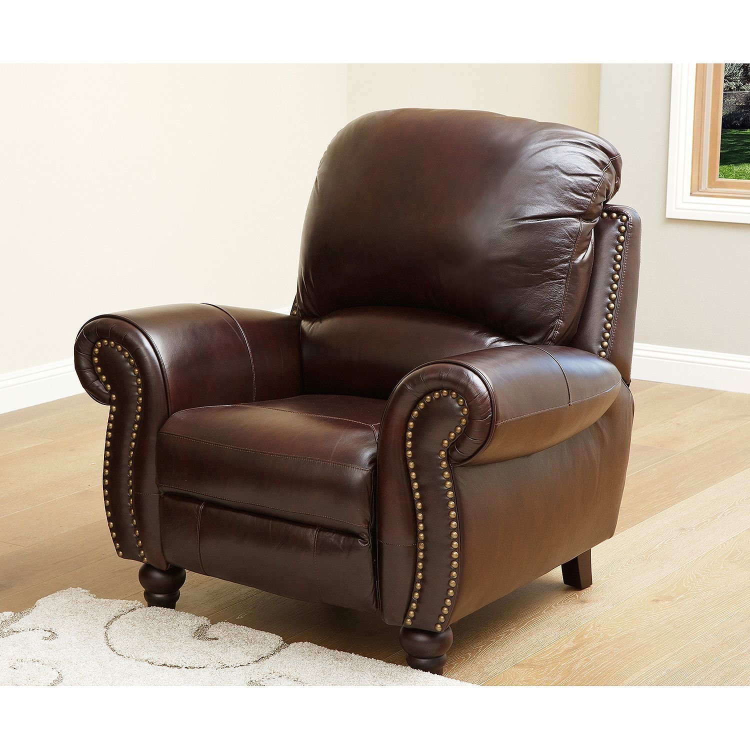 Top-Grain Leather Reclining Sofa