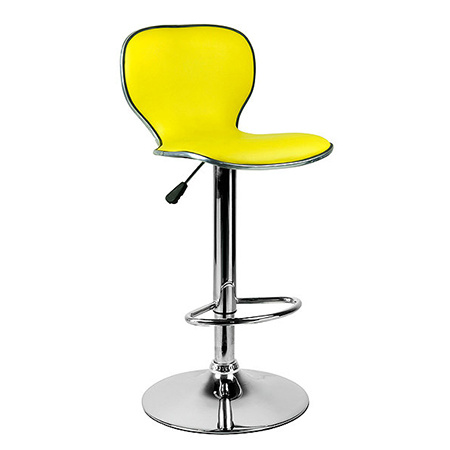 Yellow Color Synthetic Leather Bar Chair with Backrest (FS-T6045)