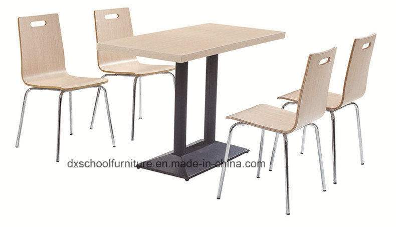 Steel Frame Dining Table with 4 Chairs for Restaurant