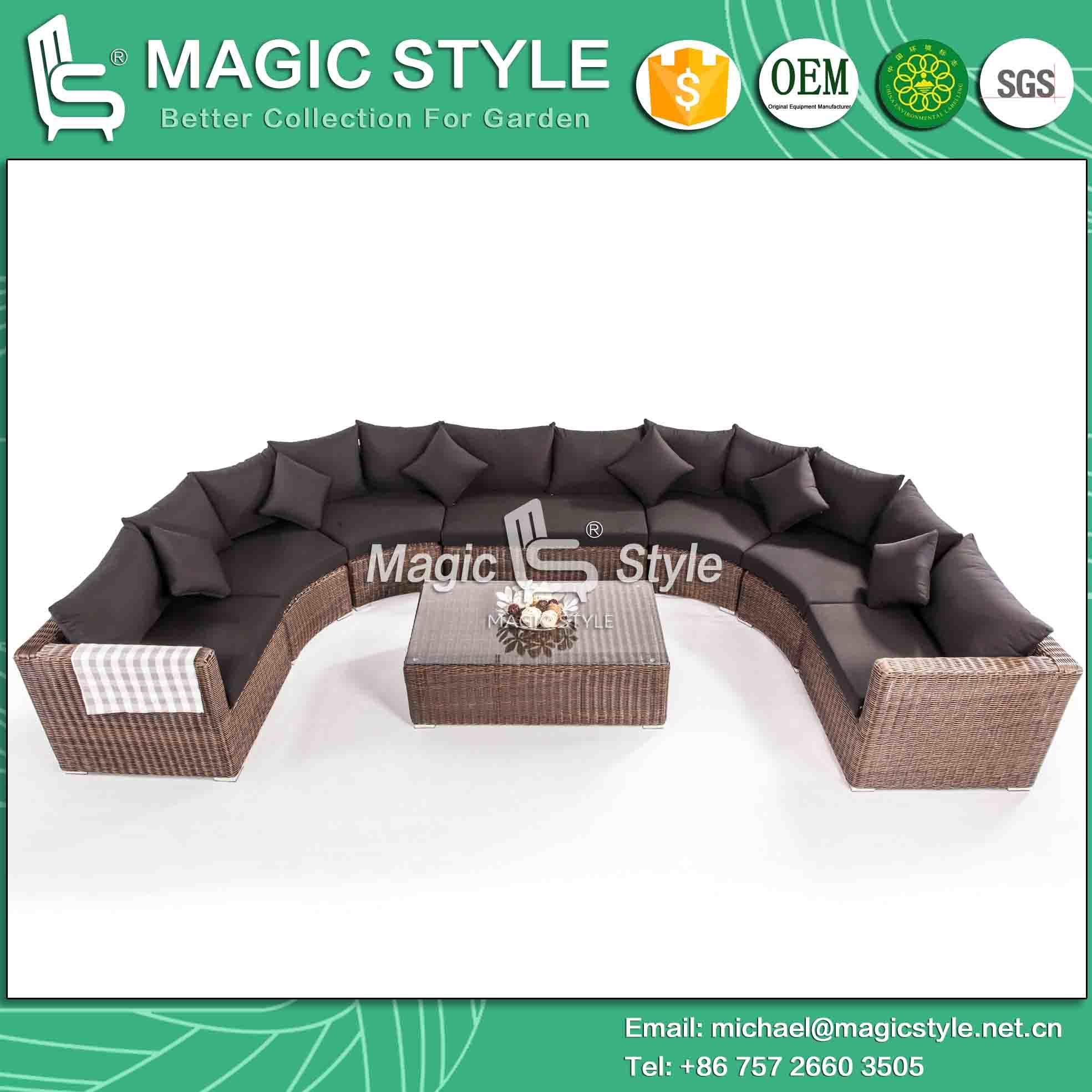 Big Size Patio Sofa Set Combination Wicker Sofa Set Garden Rattan Sofa Set (Magic Style)