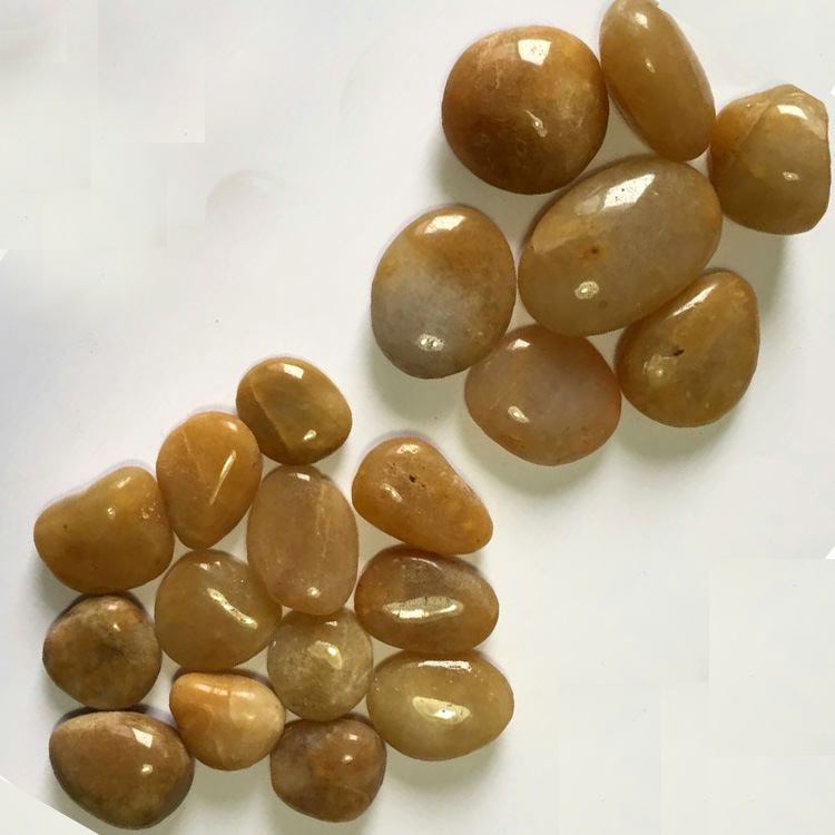 Yellow High Polished Natural Cobble &Pebble Stone (SMC-PY025)