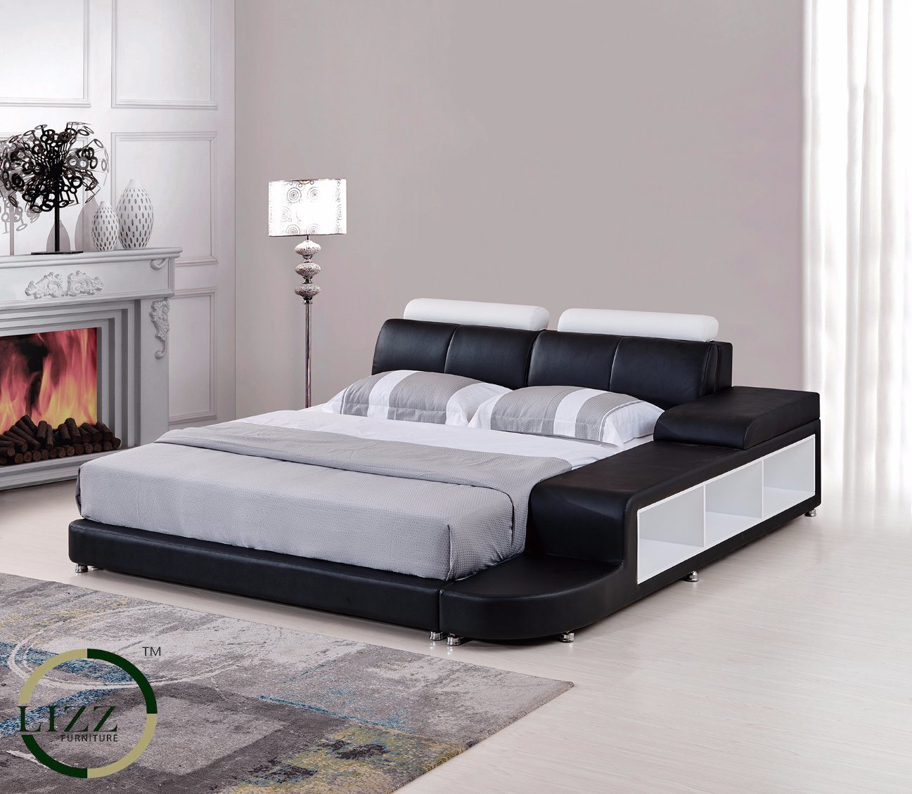 Leather Modern Design European Style Double Bed