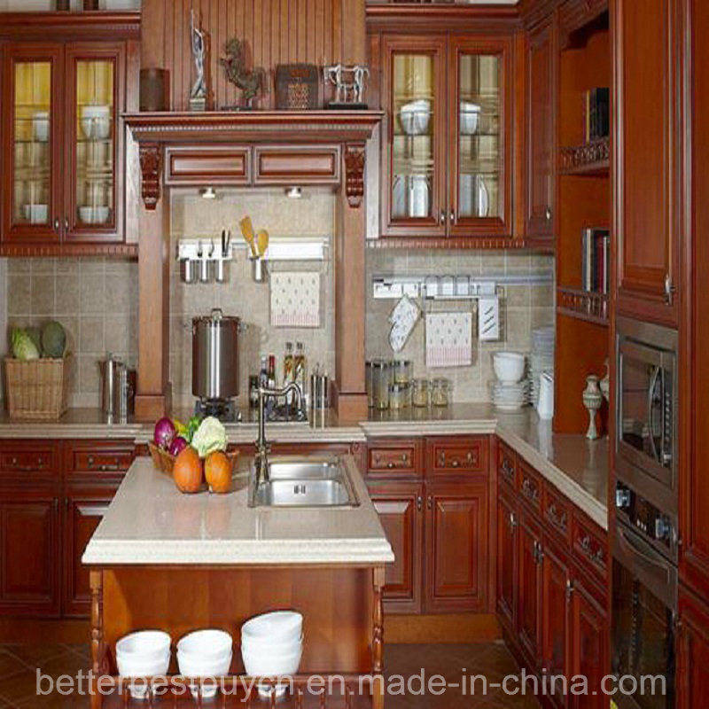 Solid Wood Design Kitchen Cabinet for Home Furniture