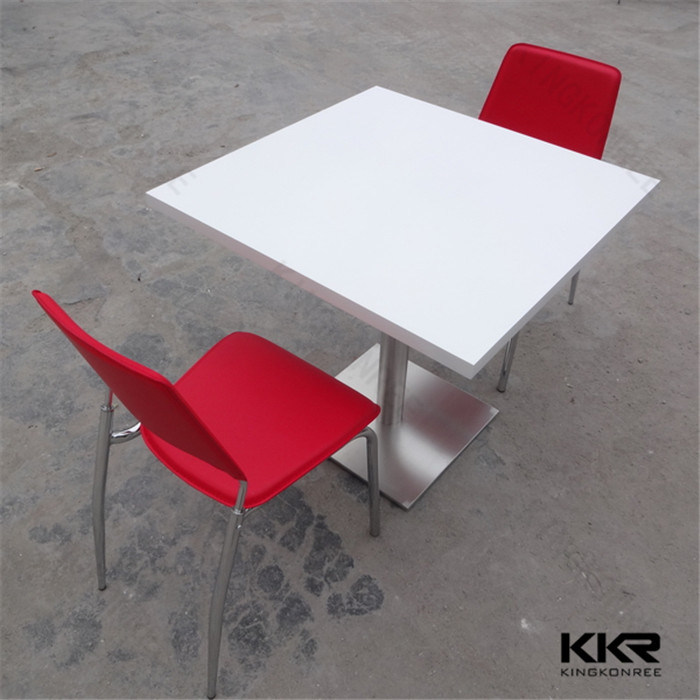 Solid Surface Resin Stone Restaurant Square Dining Table