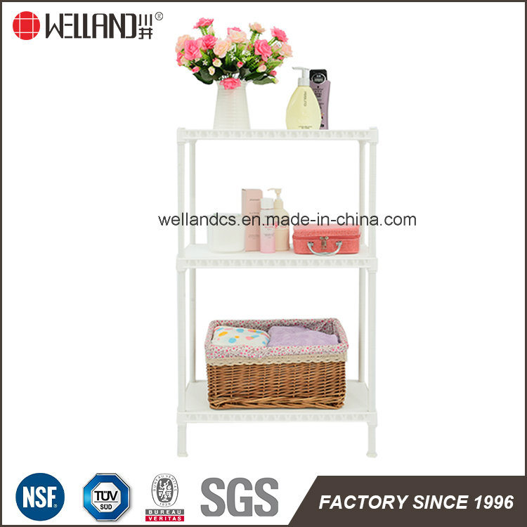 DIY Style White 3 Shelf Home Plastic PP Storage Rack Organization