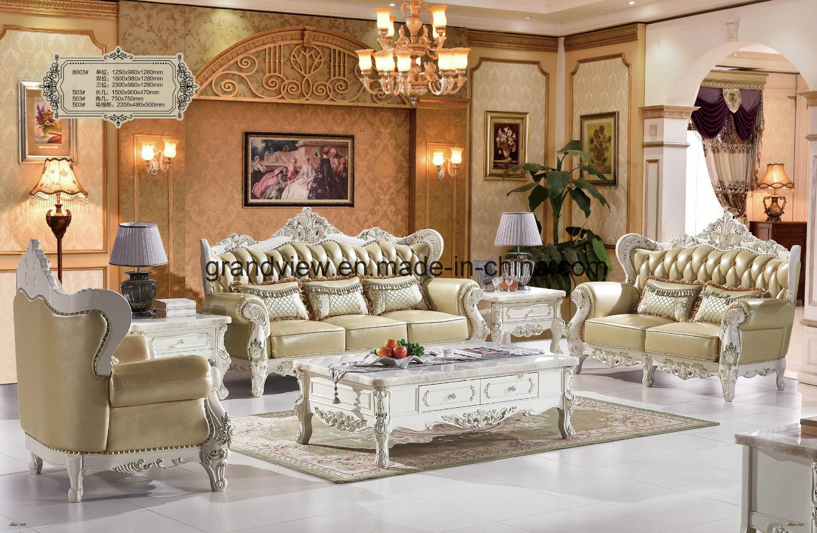2017 Home Furniture Dubai Royal Leather Tufted Sofa Couch, Wooden Sofa Set Designs