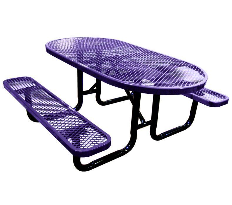 46-Inch Expanded Metal Octagonal Picnic Table Stamped