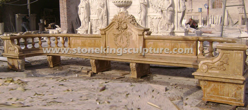 Hand Carved Marble Benches for Home and Garden