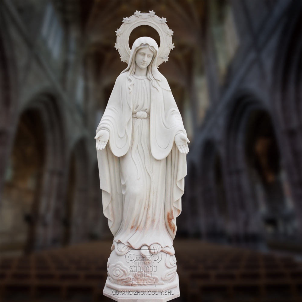Hot Sale 2018 Virgin Mary Marble Statue Sculpture of Church Decoration