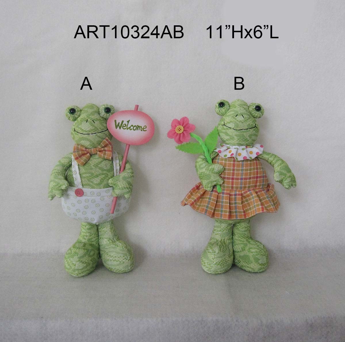 Easter Home Decoration Craft Standing Boy & Girl Frog