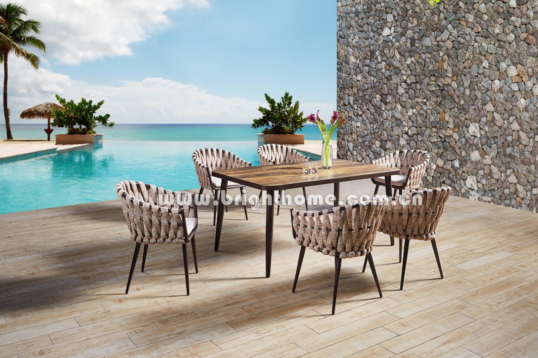 Wicker Outdoor Dining Set Patio Furniture