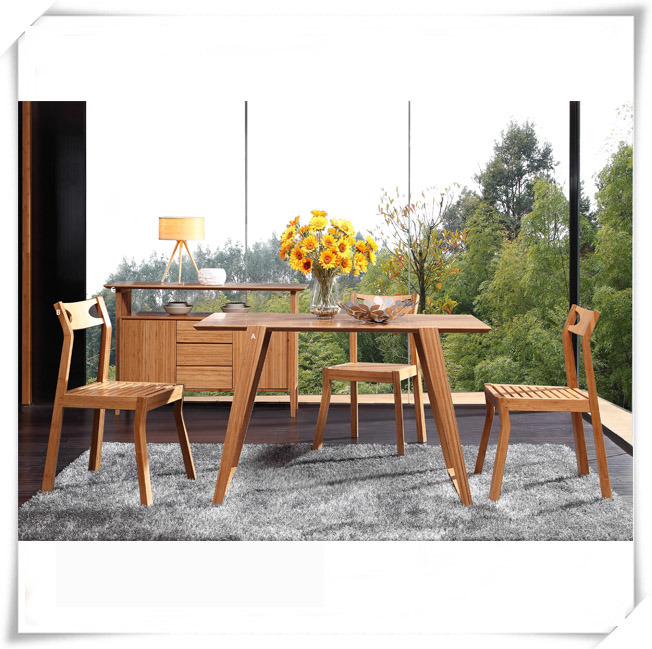 Carbonized Vertical Solid Bamboo Dining Table