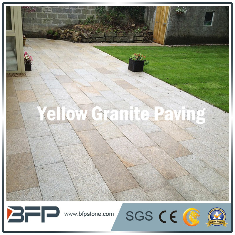 Yellow Color Granite Paving Stone for Landscape/Driveway/Square