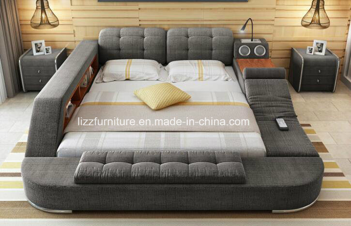 Modern Bedroom Furniture Functional Fabric Futon Bed